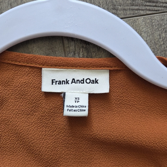 Frank & Oak Orange Button-Up Blouse NWOT - Picture 4 of 5